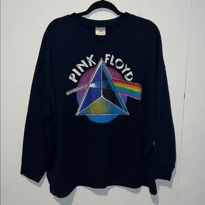 Hybrid Apparel Black Pink Floyd Sweatshirt Q38
